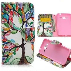 Samsung Galaxy J3 Wallet Case - Multicolors Tree